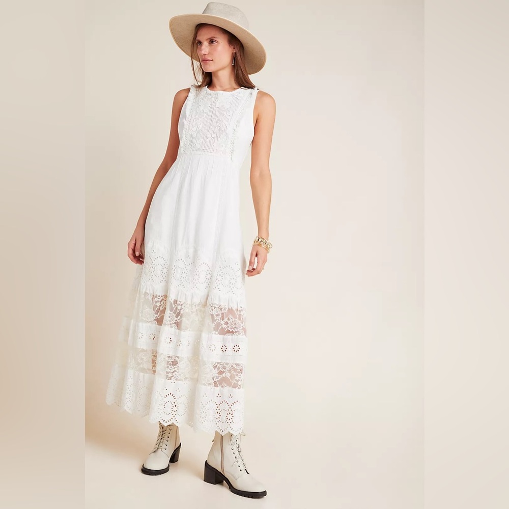NWT Anthropologie Liliana Lace Maxi Dress - Size 4